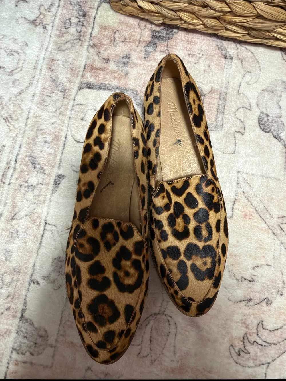 Madewell Leopard-Print Slip-On Loafers in Tan and Black